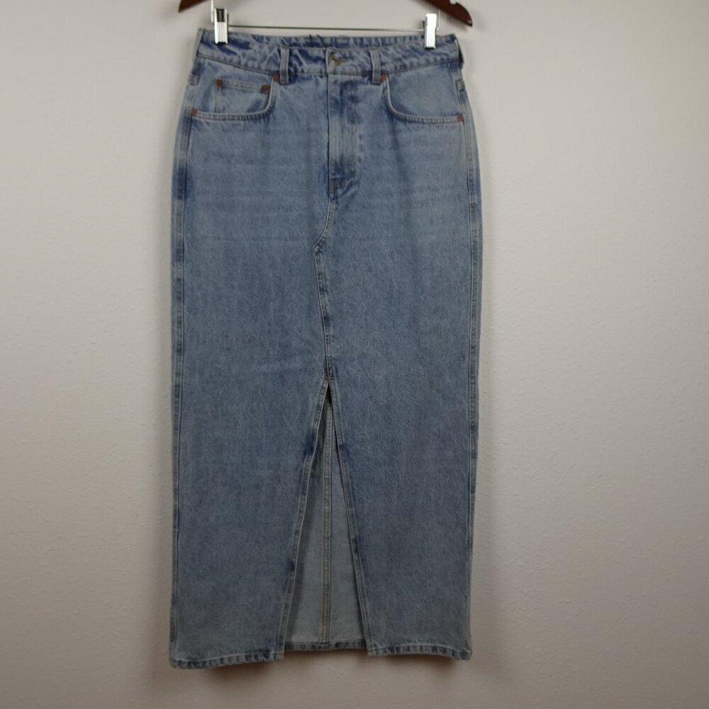 Industry Republic Clothing Maxi Skirt Women's Size 8 Blue Denim Long